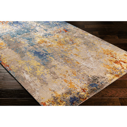Imola Rug - 26914 by Surya in navy, blue, rust, mustard, dusty coral, dusty sage. Made from unique in a unique style.