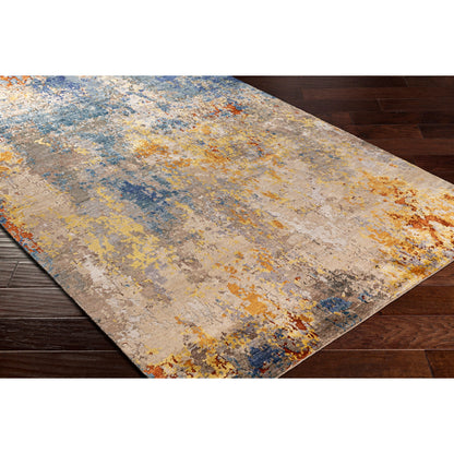 Imola Rug - 26914 by Surya in navy, blue, rust, mustard, dusty coral, dusty sage. Made from unique in a unique style.