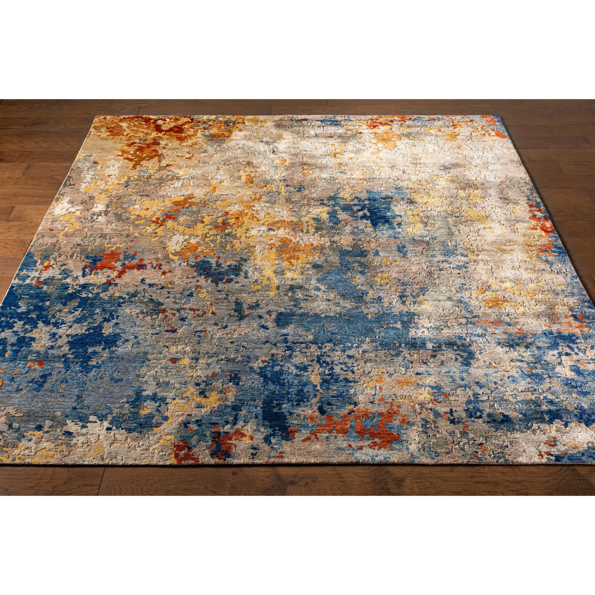 Imola Rug - 26914 by Surya in navy, blue, rust, mustard, dusty coral, dusty sage. Made from unique in a unique style.