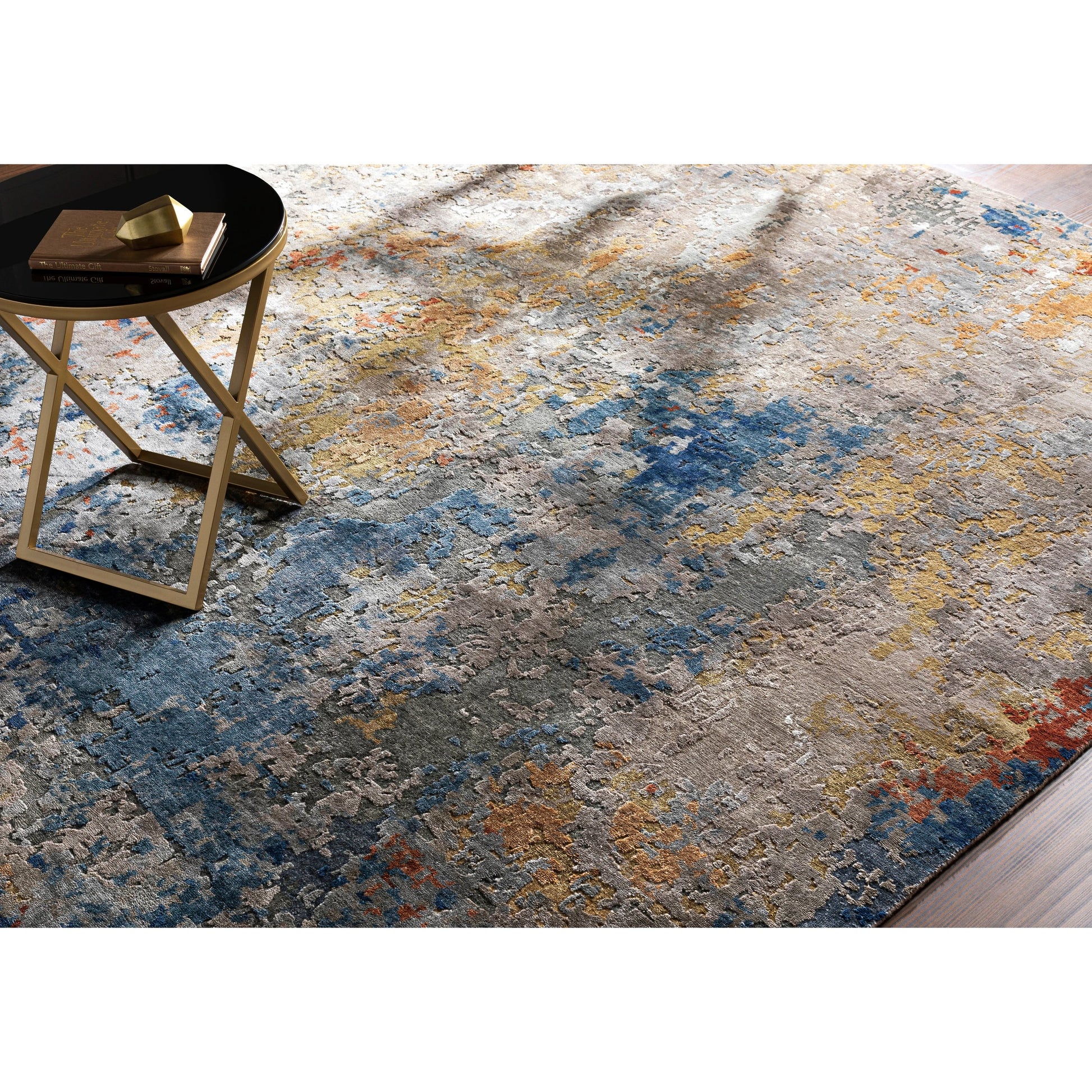 Imola Rug - 26914 by Surya in navy, blue, rust, mustard, dusty coral, dusty sage. Made from unique in a unique style.