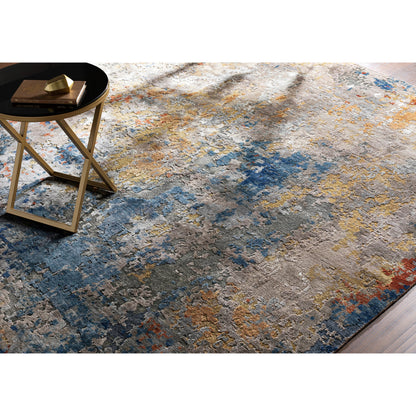 Imola Rug - 26914 by Surya in navy, blue, rust, mustard, dusty coral, dusty sage. Made from unique in a unique style.