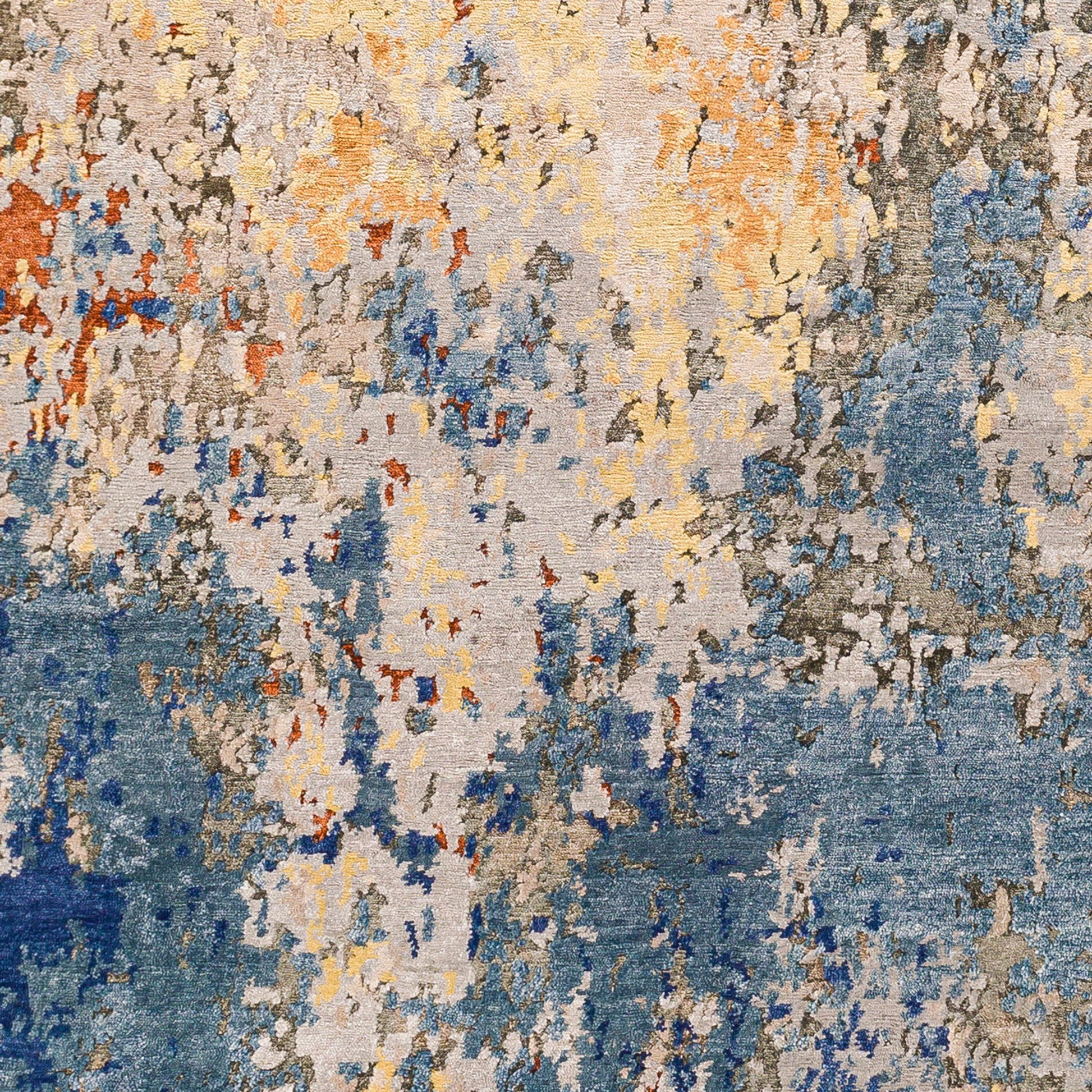Imola Rug - 26914 by Surya in navy, blue, rust, mustard, dusty coral, dusty sage. Made from unique in a unique style.