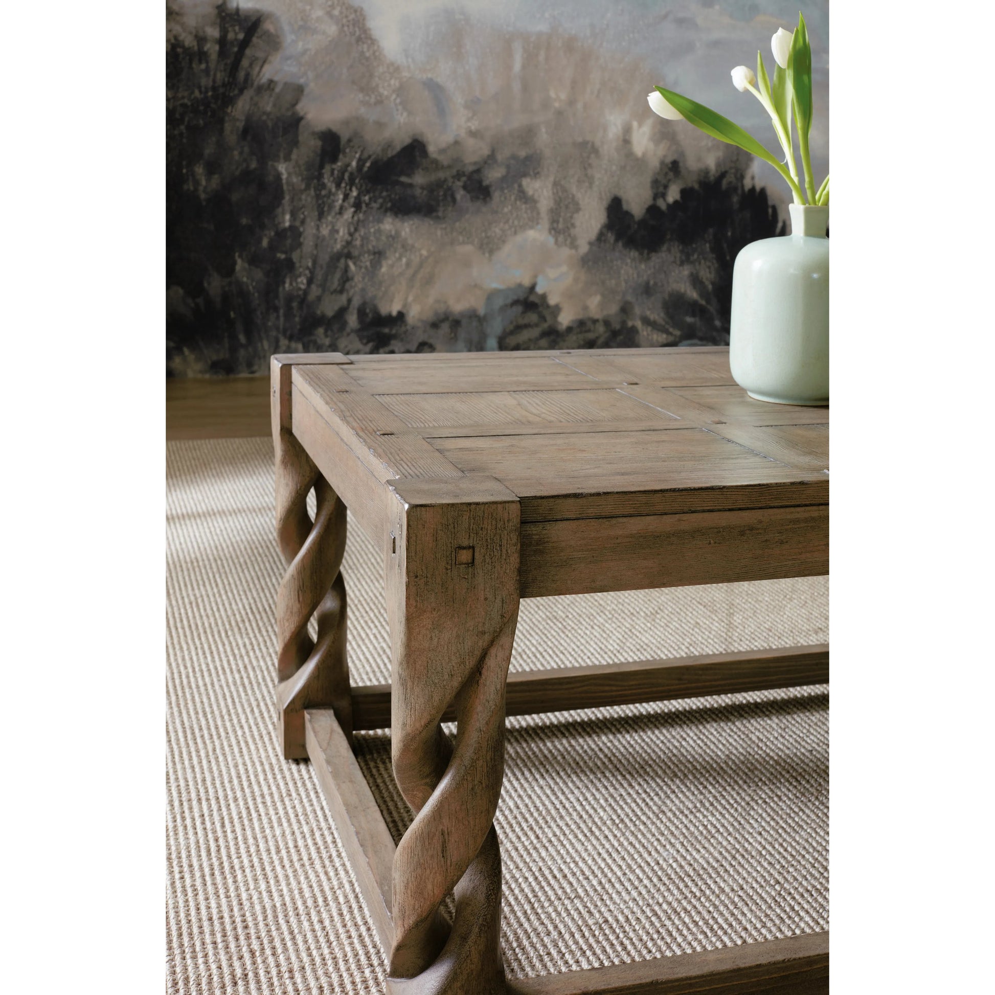 Commerce & Market Jack O'bein Cocktail Table by Hooker Furniture in medium wood and medium wood finish. Made from pine veneers in a modern style.