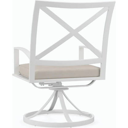 Bristol Outdoor Dining Chair in Canvas Flax w/ Self Welt by Sunset West. Made from aluminum in a modern style.