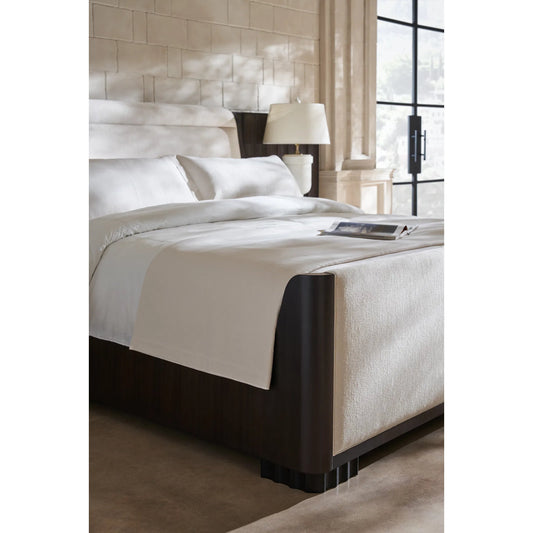 Slow Wave Qn/Kg Bed Wing Panels by Caracole in dark chocolate. Made from poplar, dyed tupelo in a unique style.