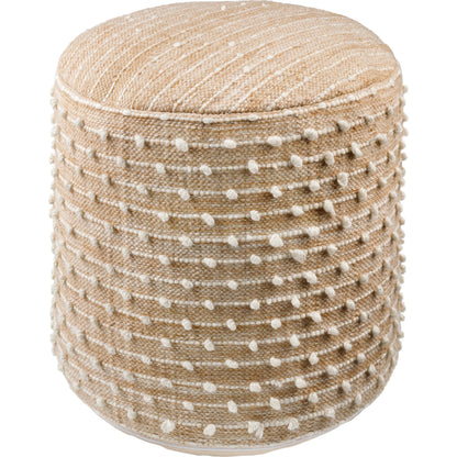 Imani Indoor/Outdoor Throw by Surya in khaki. Made from top: 100% recycled pet yarn, bottom: 100% polyester, fill: 100% polybeads in a cottage & farmhouse style.