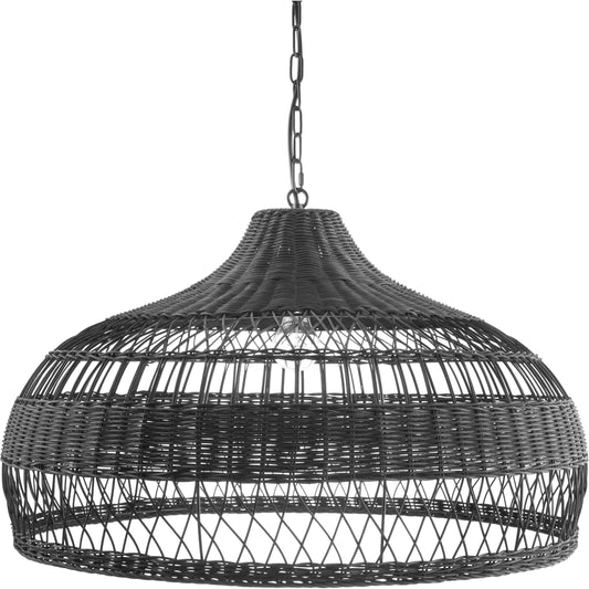 Immerse Pendant - 500611 by Surya in fixture: black, cord: black and paintedpaintedcoloredpainted. Made from rattan in a cottage & farmhouse style.