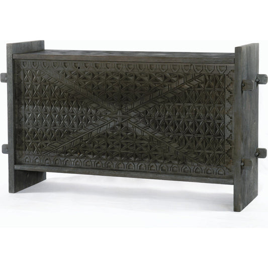 Columbus Trunk Console by Four Hands in dark totem. Made from solid mixed reclaimed wood in a modern style.