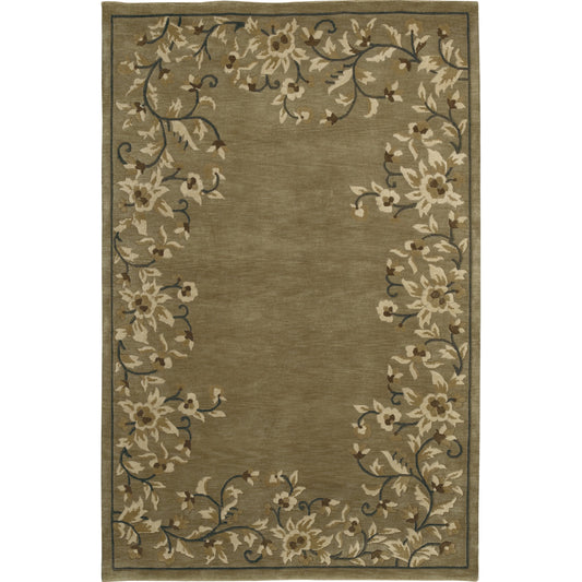 Mugal Rug - 7459 by Surya in olive. Made from 100% semi-worsted new zealand wool in a unique style.