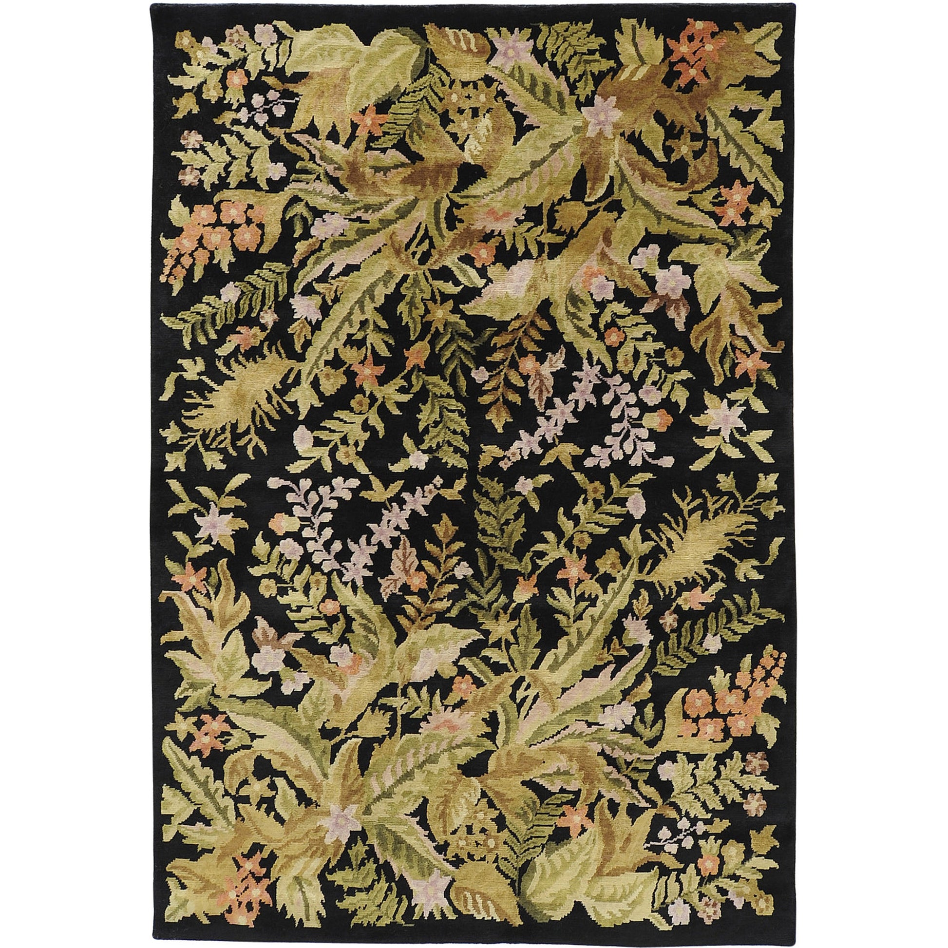 Mugal IN-1484 Rug by Surya in black. Made from 100% semi-worsted new zealand wool in a unique style.