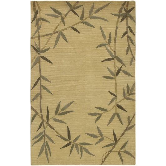 Mugal Rug - 7475 by Surya in beige, green. Made from 100% semi-worsted new zealand wool in a unique style.