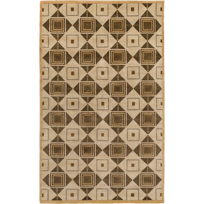 Mugal IN-8008 Rug by Surya in beige, brown. Made from 100% semi-worsted new zealand wool in a unique style.