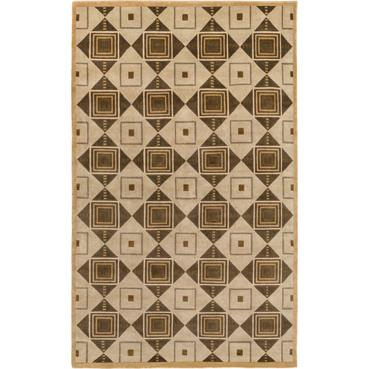 Mugal Rug - 7478 by Surya in sand beige multi. Made from 100% semi-worsted new zealand wool in a unique style.