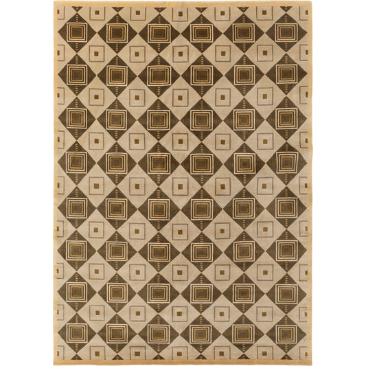 Mugal Rug - 7478 by Surya in sand beige multi. Made from 100% semi-worsted new zealand wool in a unique style.