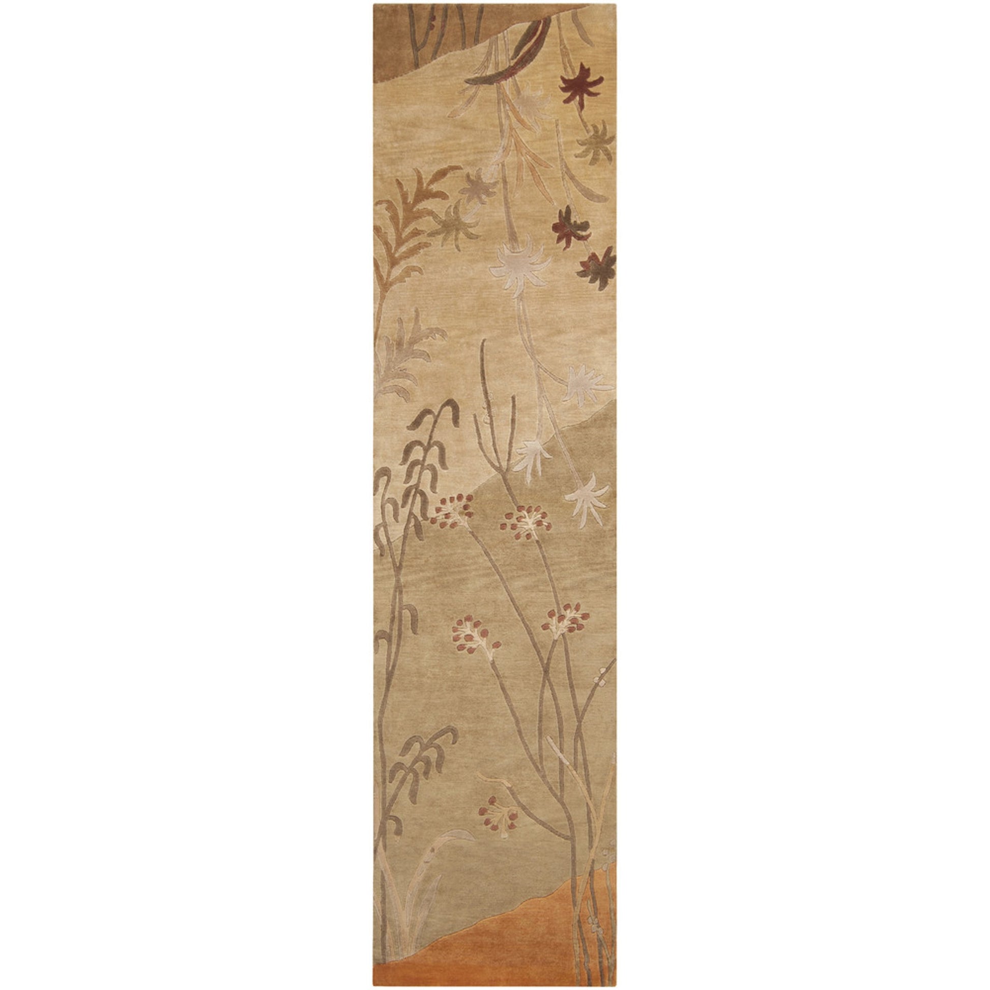 Mugal Rug - 7484 by Surya in mustard, brown, dark brown. Made from 100% semi-worsted new zealand wool in a unique style.