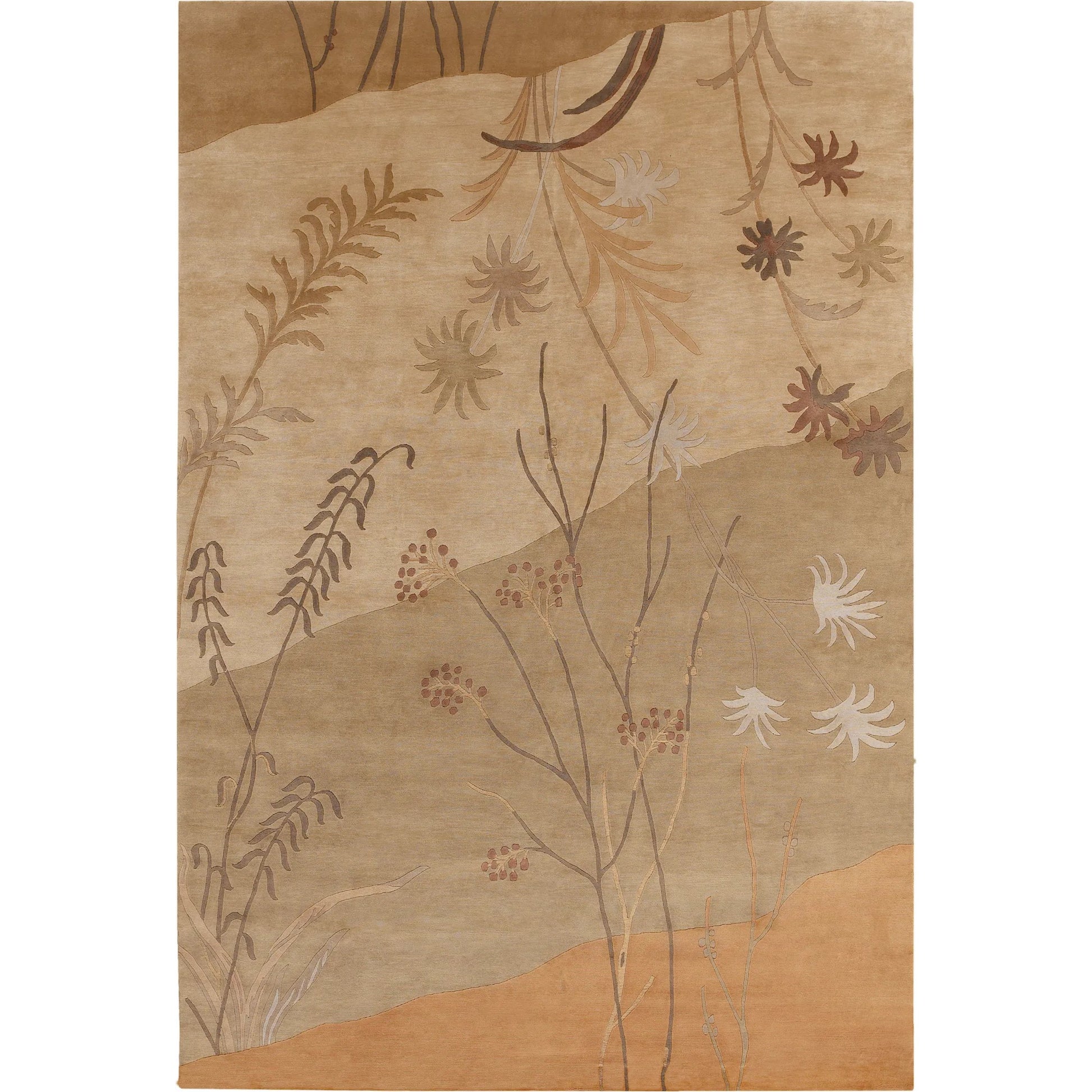 Mugal Rug - 7484 by Surya in mustard, brown, dark brown. Made from 100% semi-worsted new zealand wool in a unique style.