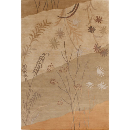 Mugal Rug - 7484 by Surya in mustard, brown, dark brown. Made from 100% semi-worsted new zealand wool in a unique style.