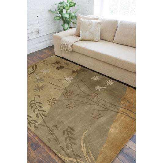 Mugal Rug - 7484 by Surya in mustard, brown, dark brown. Made from 100% semi-worsted new zealand wool in a unique style.