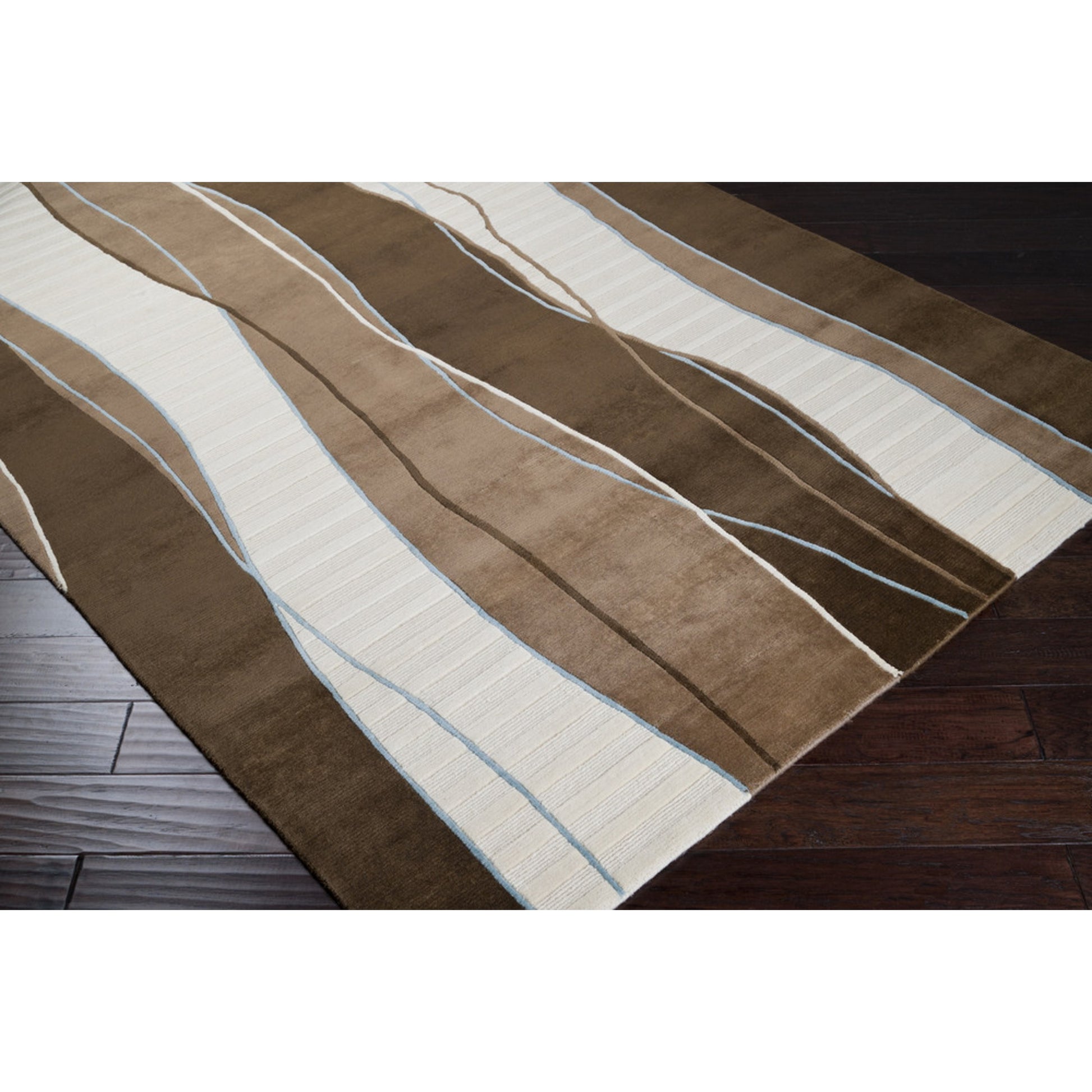 Mugal IN-8020 Rug by Surya in dark brown, sage. Made from 100% semi-worsted new zealand wool in a unique style.