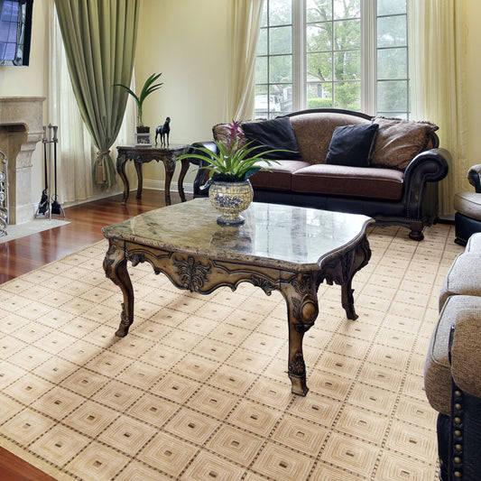 Mugal Rug - 7490 by Surya in cream. Made from 100% semi-worsted new zealand wool in a unique style.