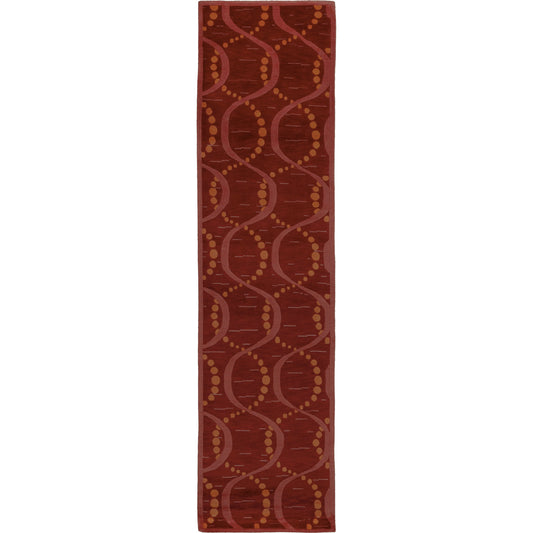 Mugal Rug - 7503 by Surya in maroon. Made from 100% semi-worsted new zealand wool in a unique style.