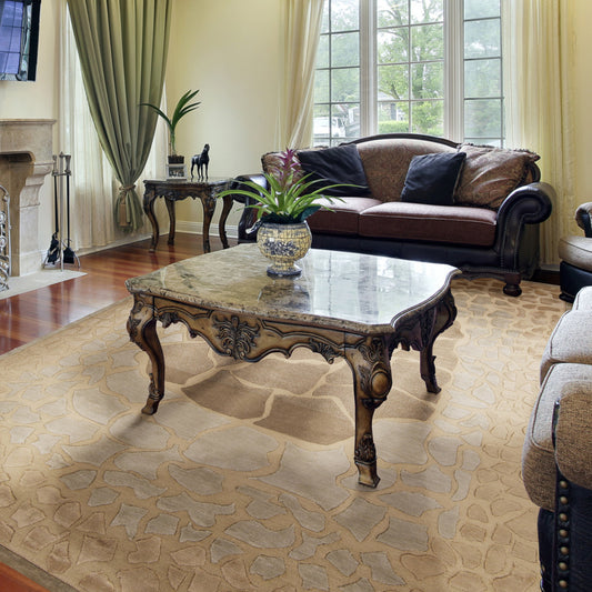 Mugal Rug - 7504 by Surya in gold brown. Made from 100% semi-worsted new zealand wool in a unique style.