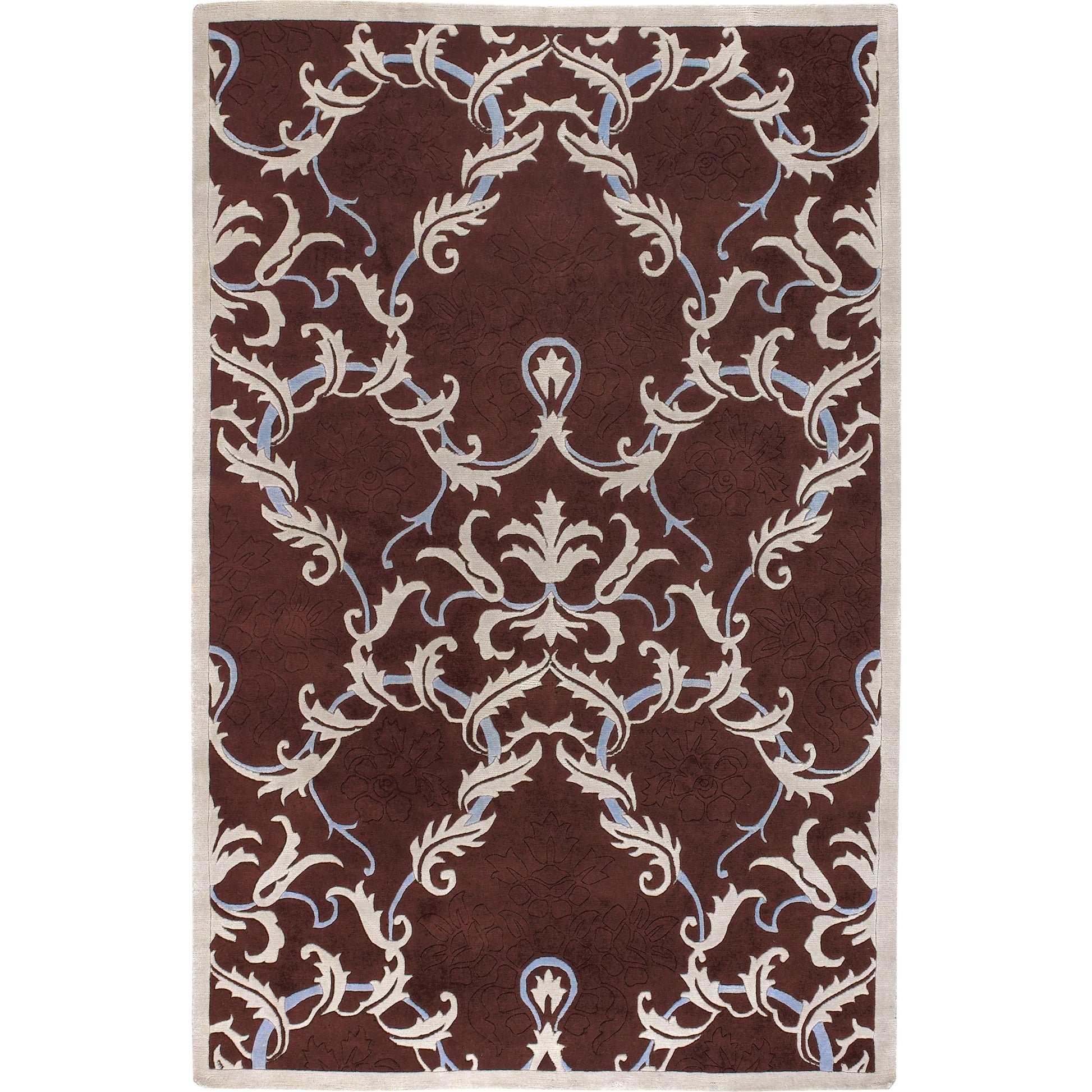 Mugal Rug - 7511 by Surya in dark reddish-brown. Made from 100% semi-worsted new zealand wool in a unique style.