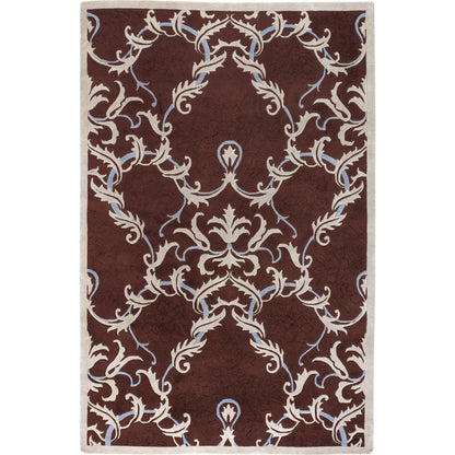 Mugal Rug - 7511 by Surya in dark reddish-brown. Made from 100% semi-worsted new zealand wool in a unique style.