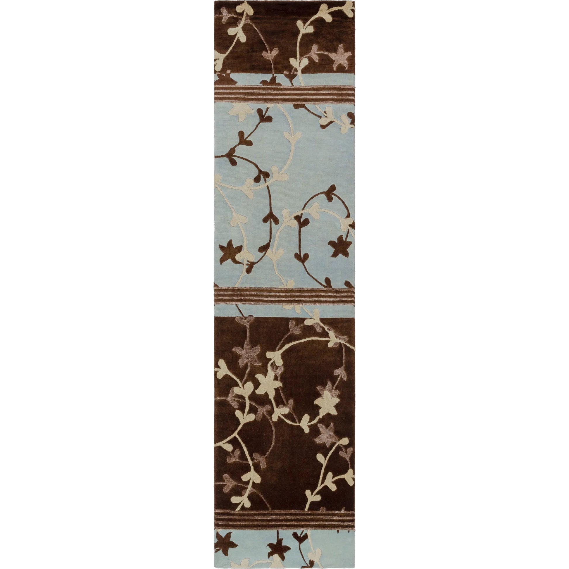 Mugal IN-8219 Rug by Surya in light blue, brown. Made from 100% semi-worsted new zealand wool in a unique style.