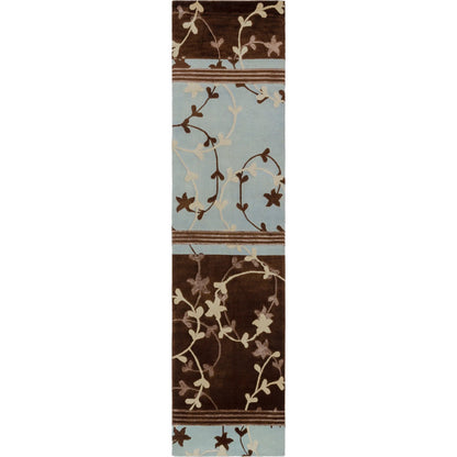 Mugal IN-8219 Rug by Surya in light blue, brown. Made from 100% semi-worsted new zealand wool in a unique style.