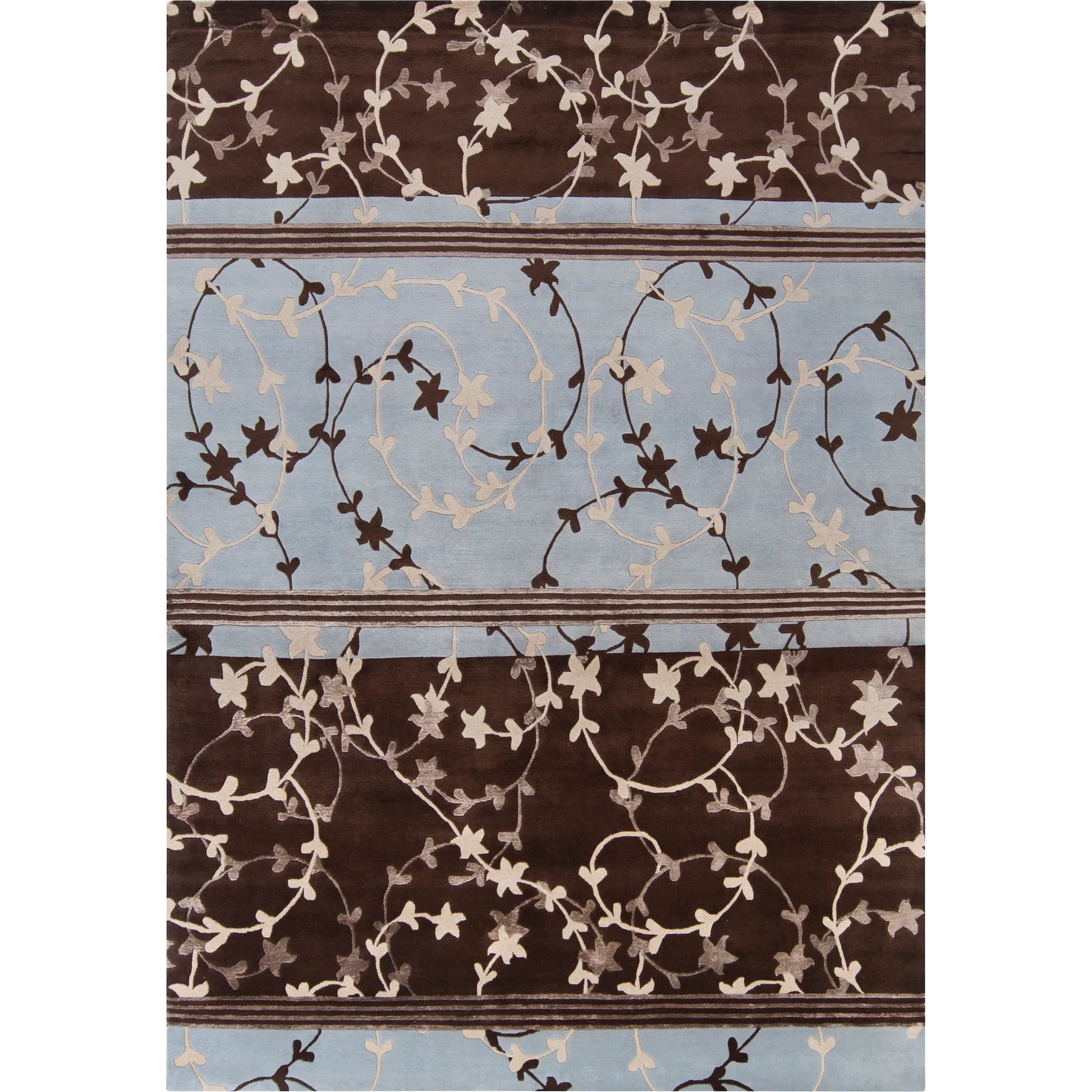 Mugal IN-8219 Rug by Surya in light blue, brown. Made from 100% semi-worsted new zealand wool in a unique style.