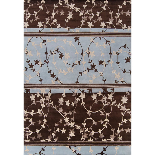 Mugal Rug - 7516 by Surya in light blue, brown. Made from 100% semi-worsted new zealand wool in a unique style.