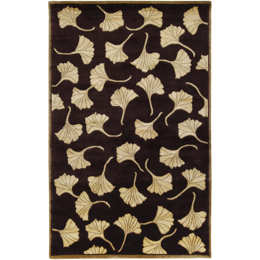 Mugal Rug - 7555 by Surya in chocolate. Made from 100% semi-worsted new zealand wool in a unique style.