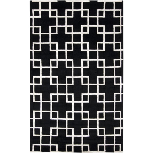 Mugal Rug - 1488 by Surya in black, white. Made from 100% semi-worsted new zealand wool in a unique style.