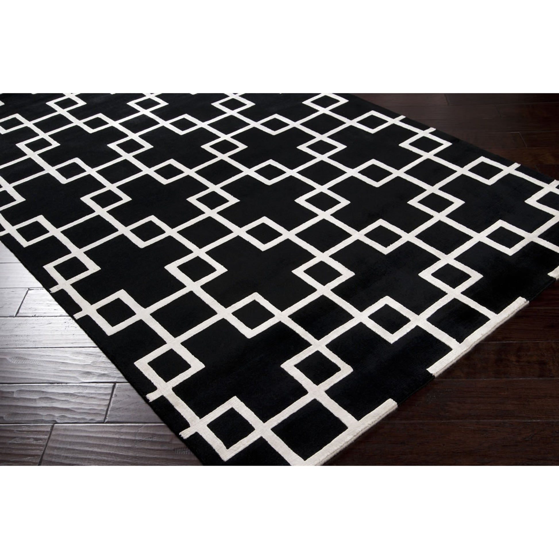 Mugal IN-8594 Rug by Surya in black, white. Made from 100% semi-worsted new zealand wool in a unique style.
