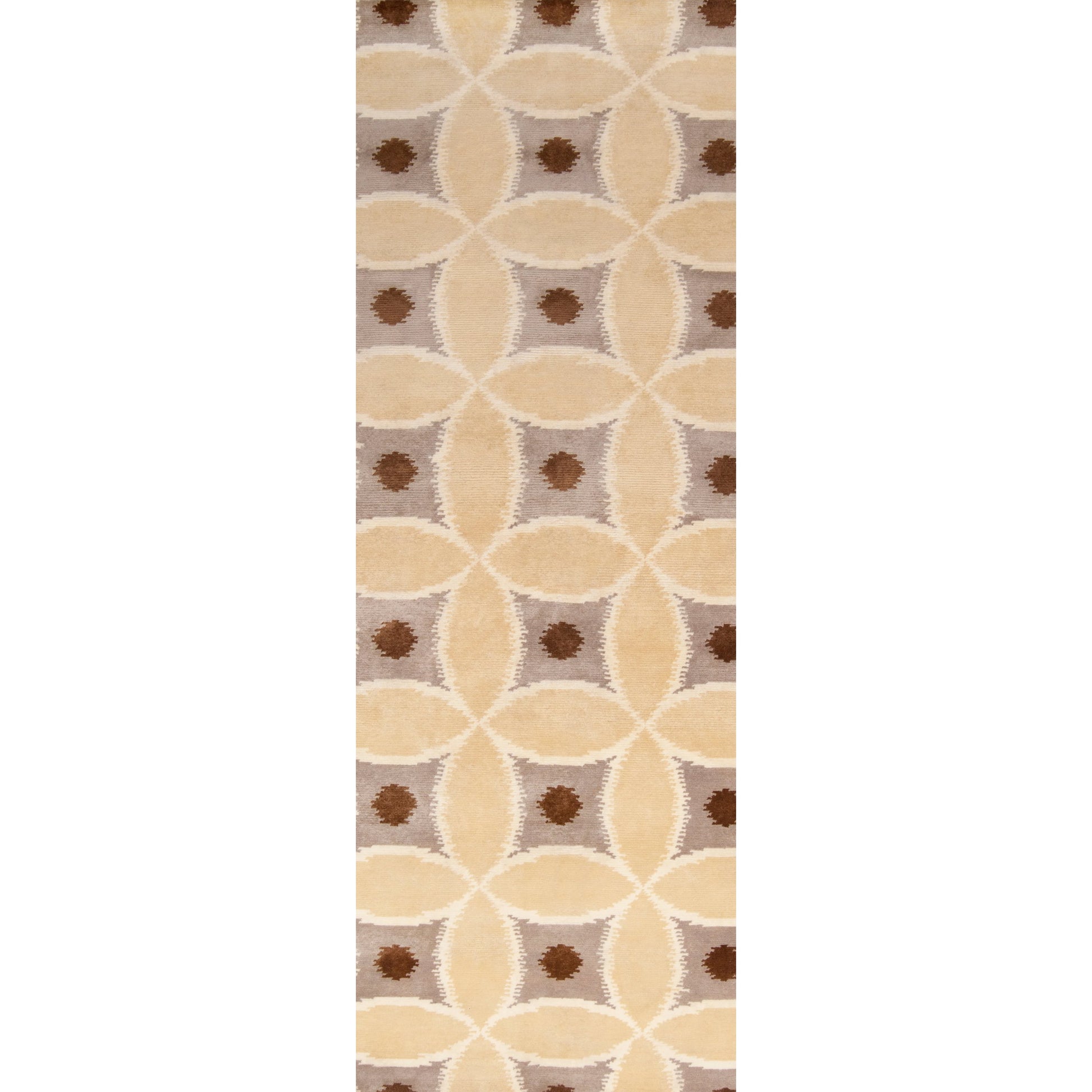 Mugal IN-8595 Rug by Surya in ivory, brown, mustard, dark brown. Made from 100% semi-worsted new zealand wool in a unique style.