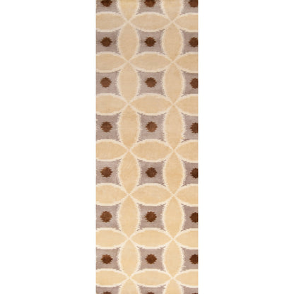 Mugal IN-8595 Rug by Surya in ivory, brown, mustard, dark brown. Made from 100% semi-worsted new zealand wool in a unique style.