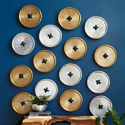 Button Wall Tile by Phillips Collection. Made from metal in a modern style.