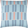 Light Blue, Dark Blue, Cream, Coral / Down Feather / 18" x 18"