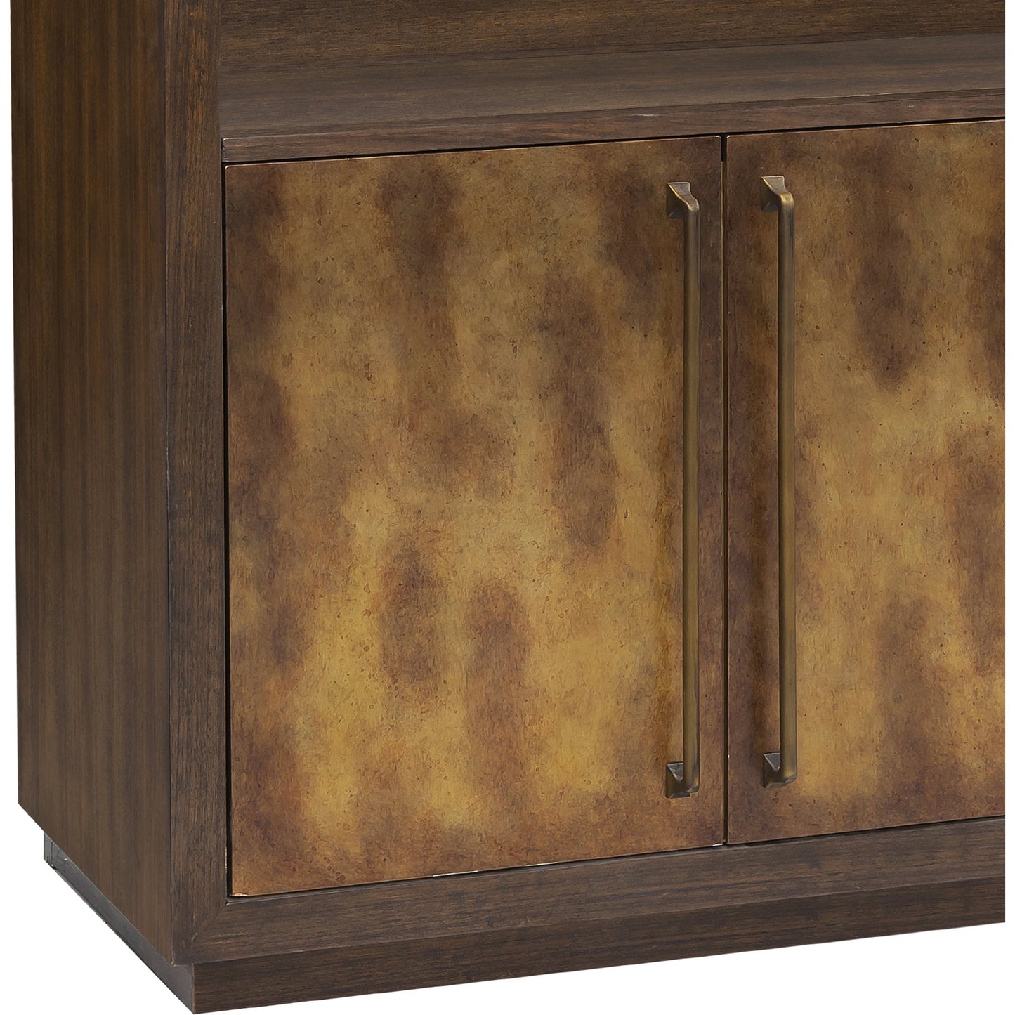 005 SI-2155494 | Closeup | Three Door Copper Bar Cabinet by Pulaski Furniture in coffee bean brown. Made from rubberwood, mdf in a modern style.