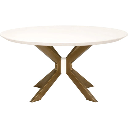 Industry Dining Table by Essentials For Living in ivory concrete, brass. Made from metal, concrete, wood in a modern style.