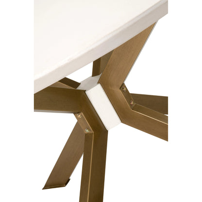 Industry Dining Table by Essentials For Living in ivory concrete, brass. Made from metal, concrete, wood in a modern style.