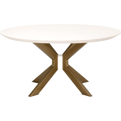 Industry Dining Table by Essentials For Living in ivory concrete, brass. Made from metal, concrete, wood in a modern style.
