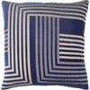 Navy, Beige, Medium Gray / Down Feather / 18" x 18"