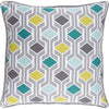 Light Gray, Teal, Black, Aqua, Lime, White / Down Feather