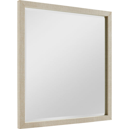 Cotiere Landscape Mirror by A.R.T. Furniture in beige and linen. Made from parawood solids, fabric, glass in a modern style.