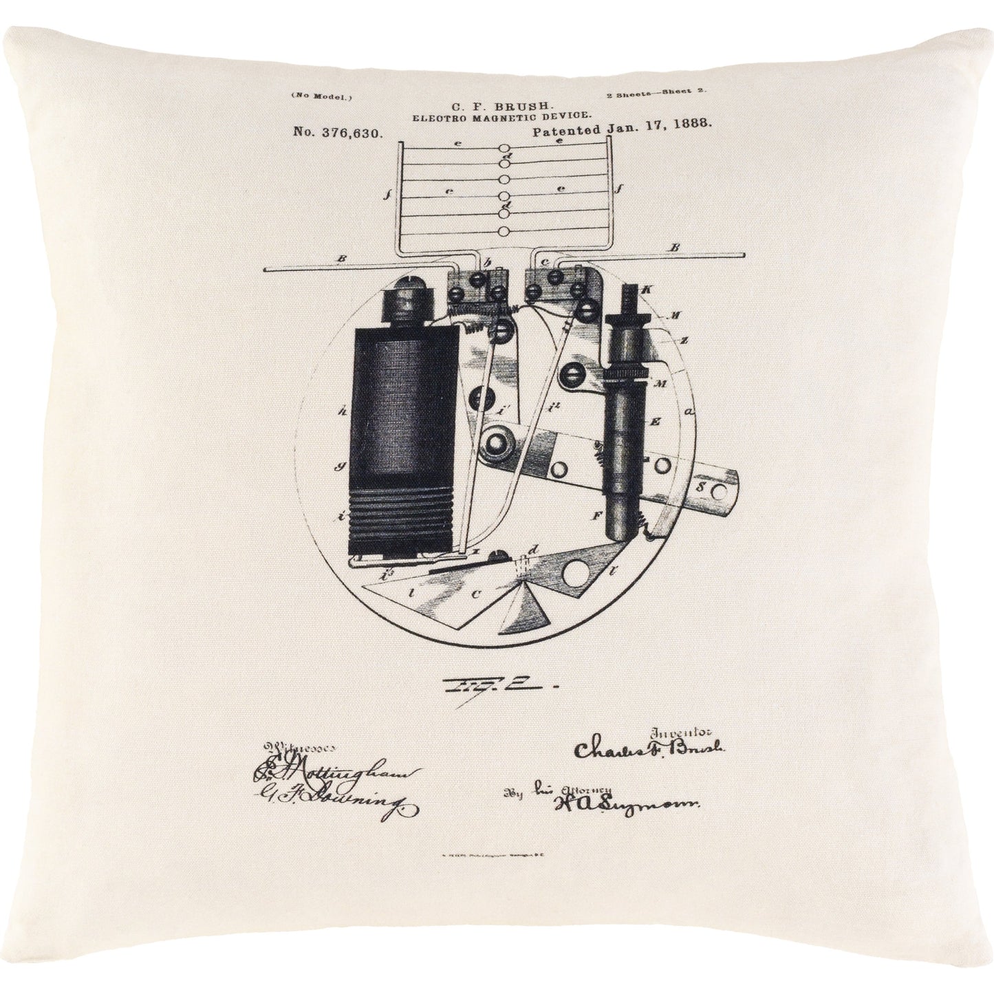 001 SR-880407,SR-880408 | Primary Silo | Inventors Pillow - 33584 by Surya in black, ivory. Made from 100% cotton in a modern style.
