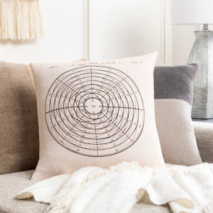 Inventors Pillow - 33854 by Surya in black, ivory. Made from 100% cotton in a modern style.