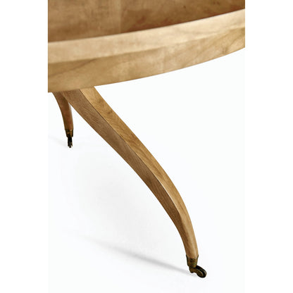 Timeless Solar Spider Leg Pedestal Dining Table by Jonathan Charles in sun bleached cherry. Made from cherry, brass in a modern style.