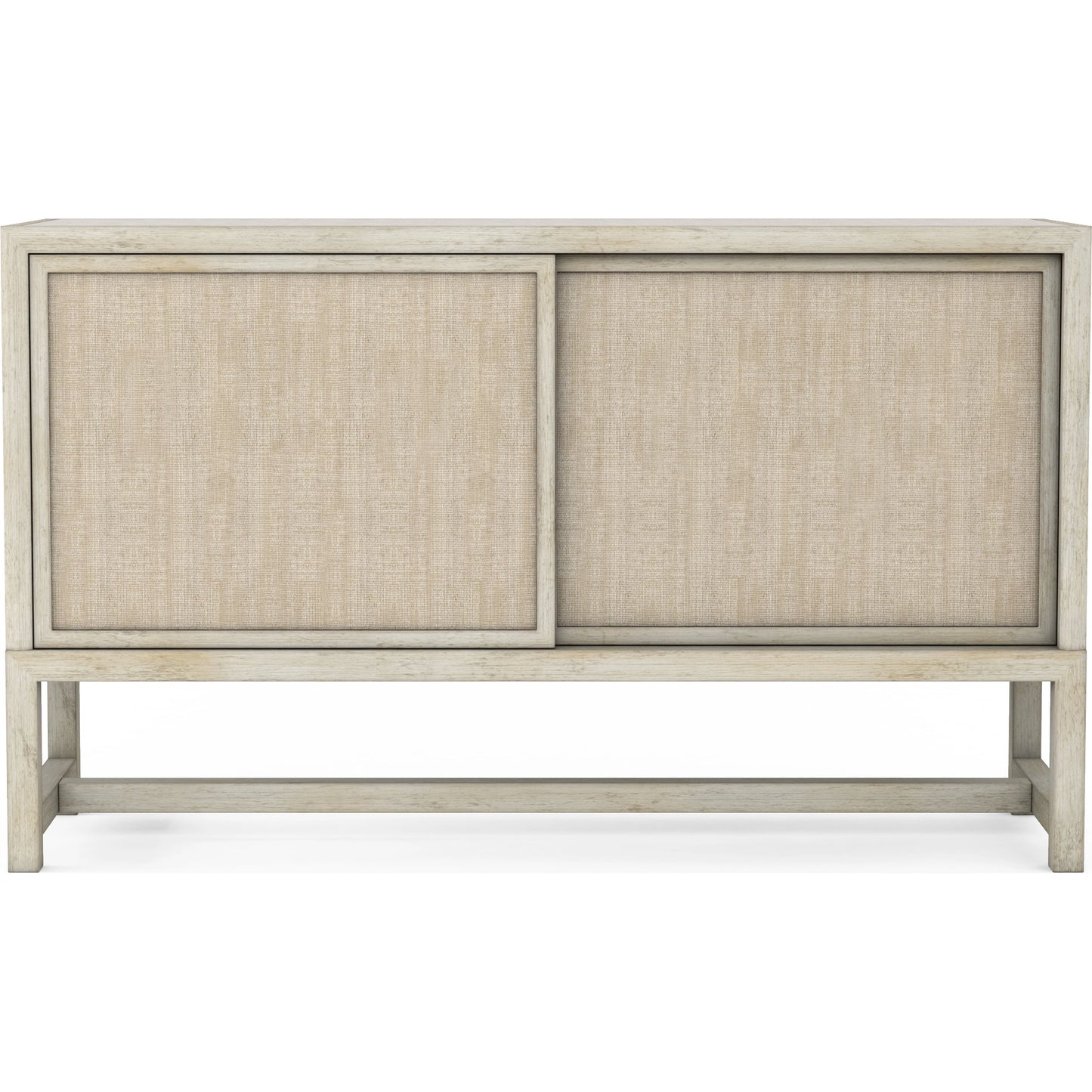 002 SI-2064990 | Additional Silo | Cotiere Sideboard by A.R.T. Furniture in beige and linen. Made from parawood solids, mixed split cathedral quarter-white oak veneer, fabric, terrazzo stone in a modern style.